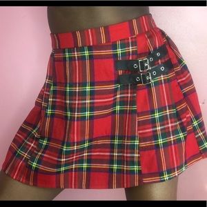 Missguided Plaid Pleated Skirt